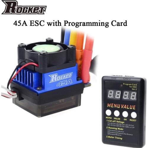 Rocket 45A Brushless ESC Electric Speed Controller 6V/2A BEC for 1/10 1/12 Traxxas Kyosho RC Car 3650 F540 motor