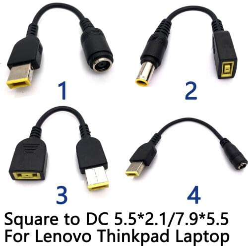 DC Power Jack Small Square USB Female to 5.5*2.1/7.9*5.5mm Male Power Converter Cable for Lenovo Thinkpad Laptop 15cm