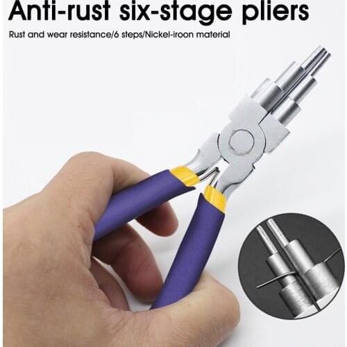 Bail Making Pliers 6-Step(2-9mm) Looping Forming Pliers with Non-Slip Handles for Jewelry Making Comfortable Handles Suitable