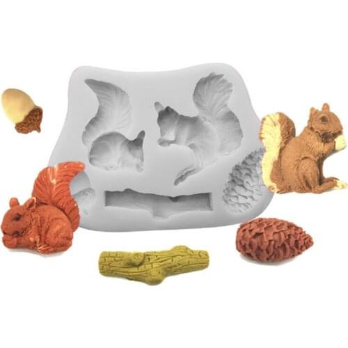 Squirrel Pine Silicone Mold Fondant Cake Decorating Tool Silicone Mould Sugarcrafts Chocolate Baking Tool For Cake Gumpaste Form
