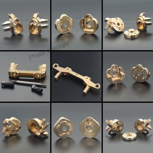 Heavy Duty Brass Counter Weight Bumper Mount Steering Knuckles Portal Cover Plates for 1/10 RC Cwawler Car Axial Capra SCX10 III