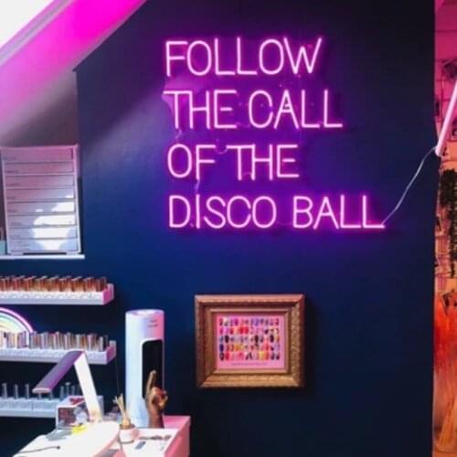 Custom FOLLOW THE CALL OF THE DISCO BALL LED Neon Light Sign Decoration Wall Hanging for Home Room Bedroom Shop Bar Decor