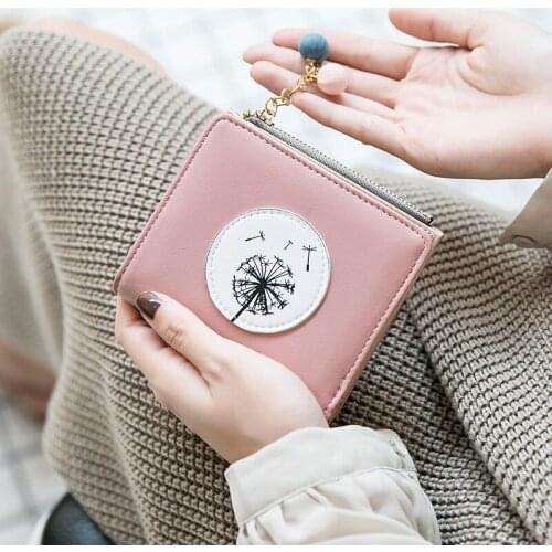 Tallies Leather Goods * Wallet Womens Short Korean-style Cute Hipster Two Folding Mini Wallet Students Wallet