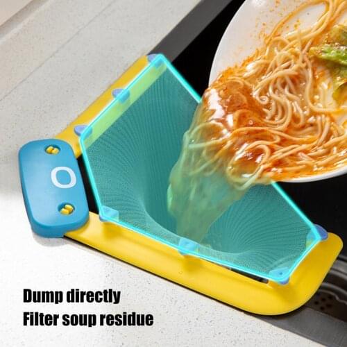 Kitchen Triangular Sink Strainer Drain Vegetable Fruit Drainer Basket Suction Cup Rack For Kitchen Storage Sink Filter Shelf