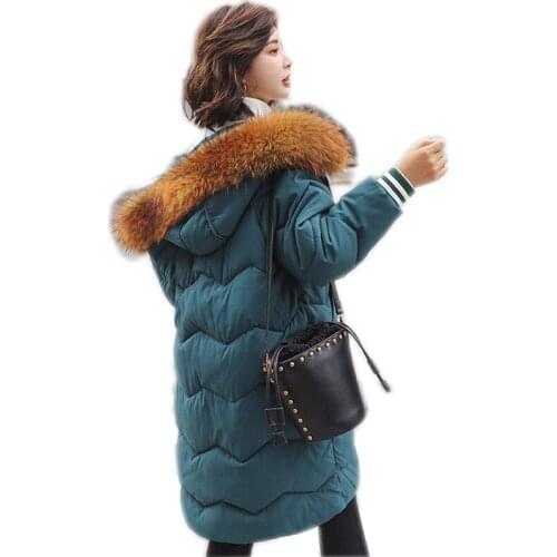 2019 Time-limited Cotton Zipper Winter New Jackets Korean Hit Color Heavy Seta Lead Fashion Long Mianfu Woman Loose Coat Tide