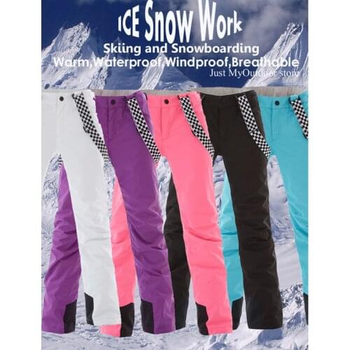 SMN Womens and Mens Snow Pants Snowboarding Bibs Waterproof Windproof Breathable Winter Outdoor Sports Skiing Trousers Brand