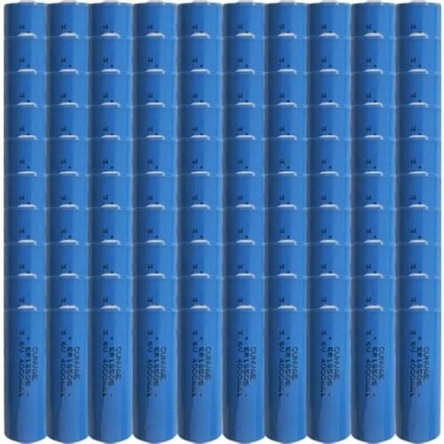 100pcs ER18505 18505 4000mAh Li-SOCl2 Battery 3.6V A size Lithium Batteries ER18505 PLC controly Millitary devices 18505