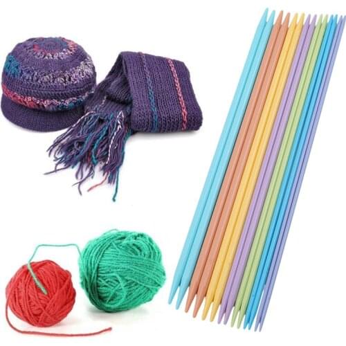 14pcs/Set Plastic Knitting Needles Crochet Hooks Double Pointed Sewing Needles Craft Yarn Knit Weave Tools