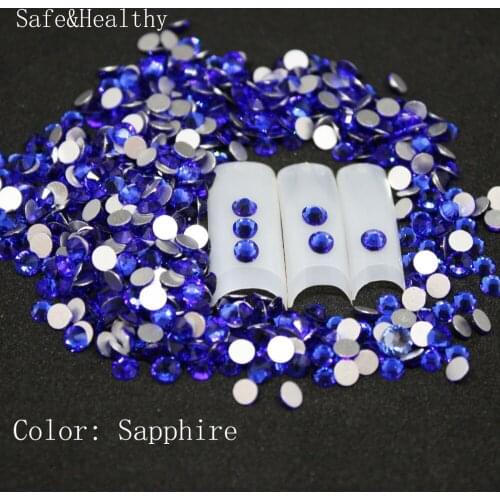 1440 pcs/Pack SS3-SS34 Sapphire Nail Art Decorations Rhinestones For 3d Charm Glass Flatback Non Hotfix DIY Nails Decorations