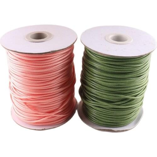 2mm Waxed beading cord Grass green/pink Polyester Cord string For Craft DIY Bracelet Necklaces Jewelry Findings Accessories Tool