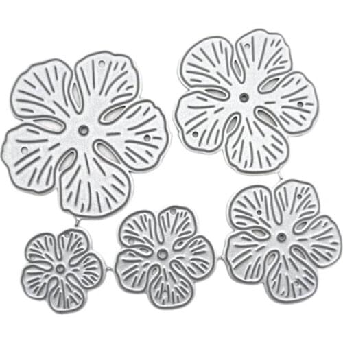 5Pcs/Set Flowers Petals 3D Embossing Metal Cutting Dies Stencil DIY Scrapbooking Album Paper Greeting Card Template Mold