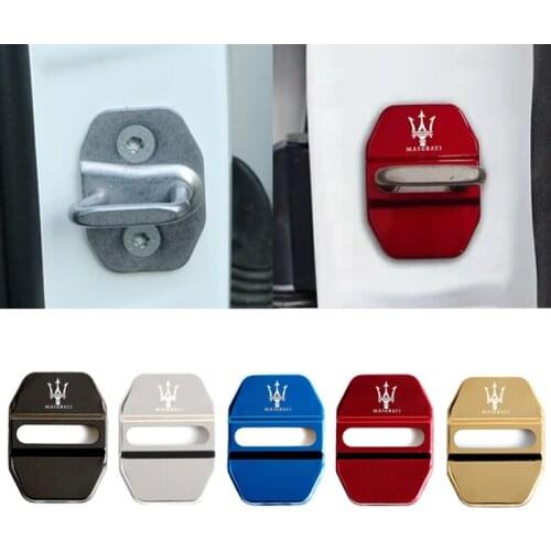 Car Door Lock Covers Protection Stickers for Maserati Emblem Levante Quattroporte Ghibli Case Auto Logo Badge Decal Accessories