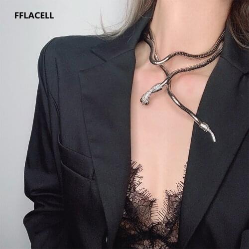 2020 New Hip Hop Punk Snake Distortion Irregular Metal Multifunction Adjustable Necklace Waist Chain for Women Men Jewelry