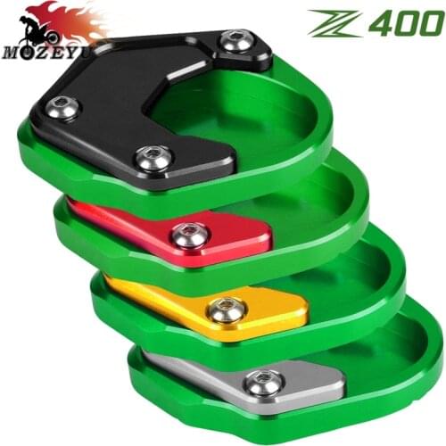 CNC Accessories Aluminum Motorcycle Side Stand Extension For KAWASAKI Ninja 400 Z400 2018-2020 2019 Pad Enlarger Plate Kickstand