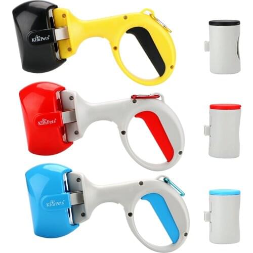 Pick Up Holder Pet Accessories with 1 roll Poop Bags Outdoor Waste Cleaning Tools Pet Pooper Scooper 2 In 1