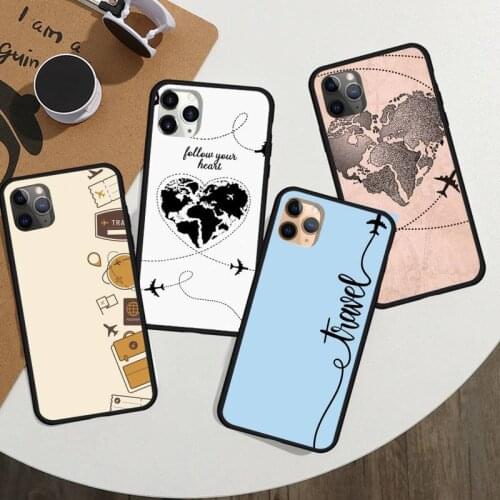 World Map Travel Phone Case for iPhone 11 12 pro MINI XS MAX 8 7 6 6S Plus X 5S SE 2020 XR