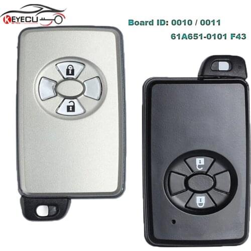 KEYECU FSK 433MHz / 434MHz 88 Chip Smart Remote Key Fob for Toyota Auris Yaris Hybrid Auris Board ID 0010 0011 61A651-0101 BA7EQ