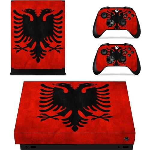 Albania National Flag Full Cover Skin Console & Controller Decal Stickers for Xbox One X Skin Stickers Vinyl