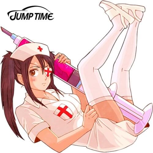 JumpTime 15cm x 12.9cm Anime Car Styling Lovely Cute Girl Yagyu Kyubei Car Stickers Gintama Cartoon Waterproof Body Decals