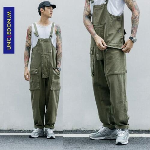 Patchwork Harajuku Rompers Mens Jumpsuit Cargo Overalls New One piece Suits Romper Loose fit Overalls PM3320