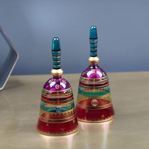 Creative Stained Glass Hotel Bar Kitchen Decor Desk Dining Table Call Bell Christmas Dinner Hand Bell Home Accessories Crafts