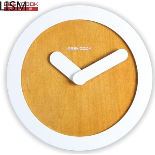 Round Wall Clock Quartz Silent Living Room Modern Design Vintage Wood Wall Clocks Home Decor Reloj Pared Decorativo