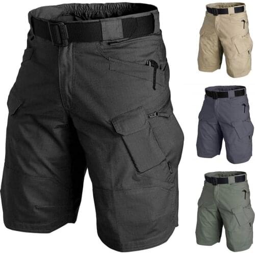 Men Tactical Shorts 2021 Summer New Waterproof Work Camo Short Pants Quick Dry Overalls Army Training Suits Cotton Casual Shorts