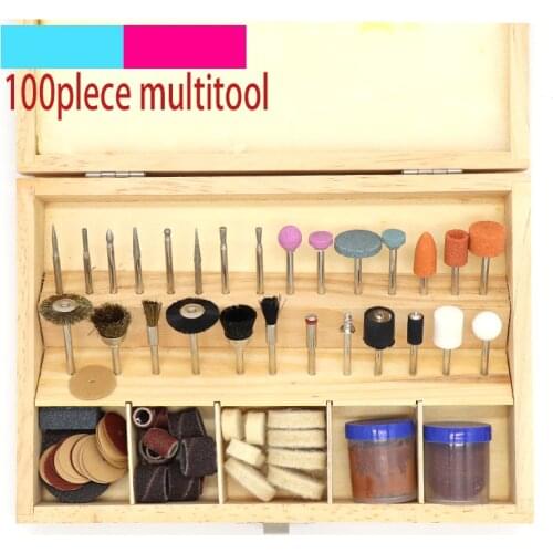 100pcs Bit Set Mini Drill Rotary Tool & Fit Dremel Grinding Carving Polishing Electric Hand Tool Sets Grinder Head Wood Resin