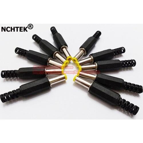 NCHTEK DC 5.5x2.1mm Power male Jack Plug Connector For cctv camera,DC Power Inlet Plug, Plastice ,Yellow tip/Free Shipping/50PCS