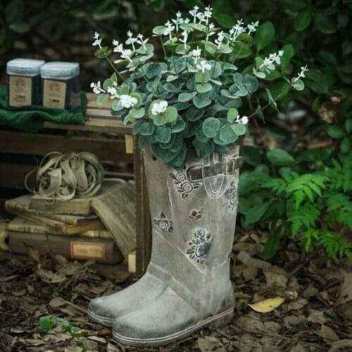 Rain boots garden pot Retro macetas decorativas Concrote gardening accessories vasi per piante da esterno pots for plants ollas