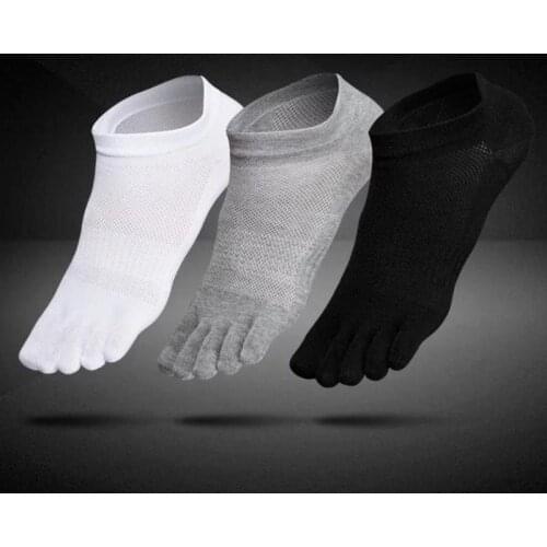 1 pair Breathable Unisex Men Women Socks Sports Ideal For Five 5 Finger Toe Shoes Sale solid Mesh socks men