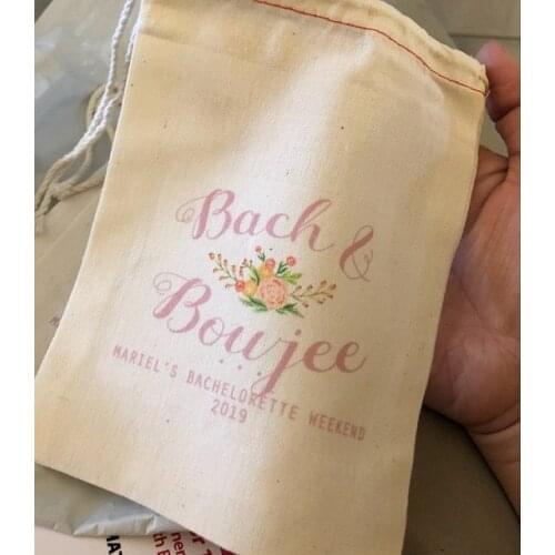 Custom text Bach & Boujee Favor Bag - Bachelorette Hangover Kit - Bach Shit Crazy Party Bag - Bad and Boujee Bachelorette Party