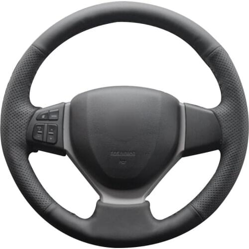 DIY Personalized Super Soft Black Leather Car Steering Wheel Cover for Suzuki CELERIO S-CROSS SX4 2013 2014 Suzuki Vitara 2015