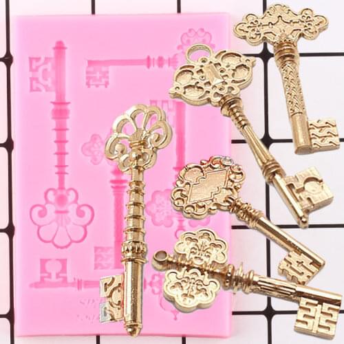 Classical Key Silicone Mold Fondant Mould Cake Decorating Tool Chocolate Gumpaste Molds Sugarcraft Kitchen Baking Gadget