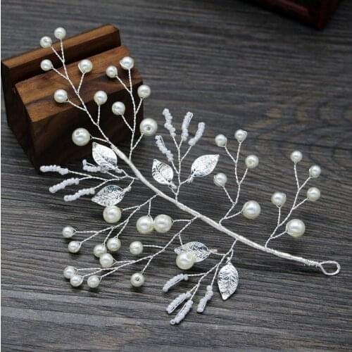 Wedding Elegant Gold leaves Crystal Hair Ornaments Flashing Crystal Pearl Bride Hair Comb Bridal Hair Accessories Jewelry
