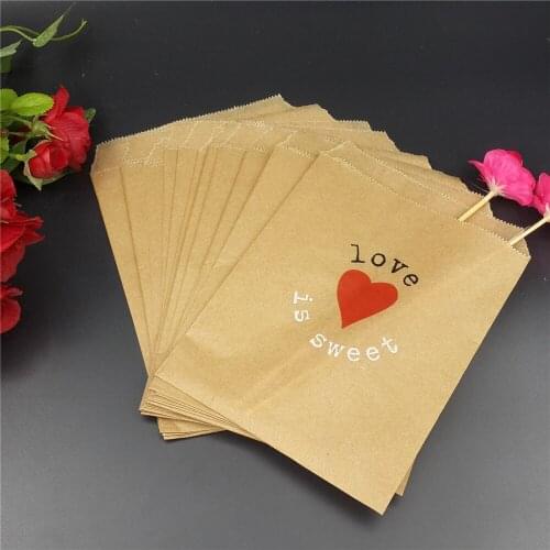 Wedding Favor Bags, Love is sweet kraft Bags, Personalized Wedding Candy Bags, Fall Wedding Candy Buffet Bags, Bridal Shower