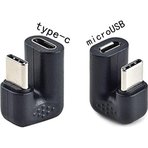 USB3.1 Male to Micro usb Female Extension 180 Degree Right Angled USB-C Type C to Type-c Extension Adapter for Cell Phone Tablet