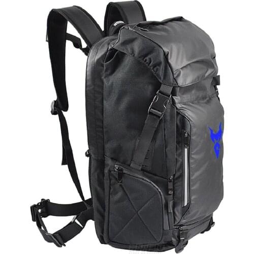 Waterproof Motorcycle Tail Bag Blue Moto Riding Rear Seat Bags Motorbiker Rider Backpack Helmet Bag Multifunction High Capacity