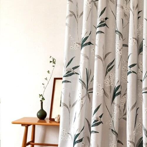 Curtains for Living Room Chinese Style Simple American Country Imitation Cotton and Linen Semi-shading Dining Room Bedroom