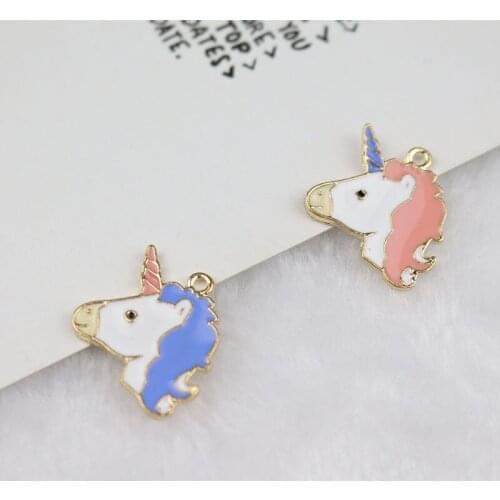 10pcs 19*24mm Gold Tone Enamel Unicorn Charms Pendants Jewelry Making Bracelet Accessories Diy Jewelry Handmade Findings YZ448