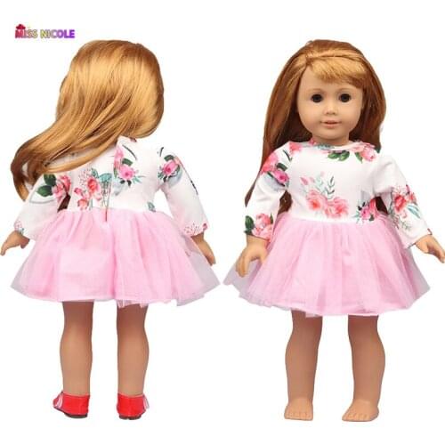 18‘’Sweet Doll Clothes Dress Leaf Pink Sock For 43Cm New Baby Born Toys For Our Generation Accessories(Only Sell Clothes)