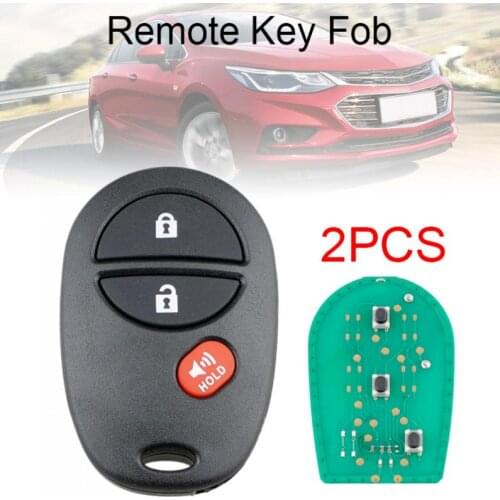2pcs 3Buttons Keyless Entry Remote Control Car Key Fob GQ43VT20T Fit for Toyota