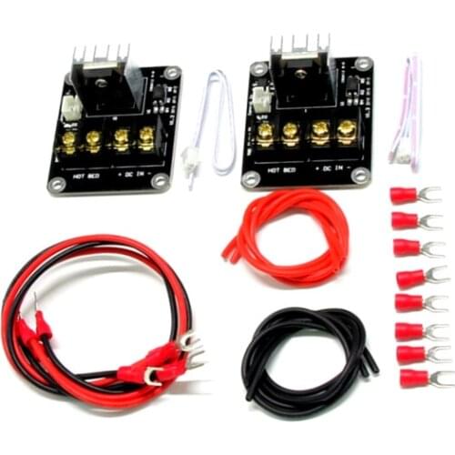 2Pcs 3D Printer Heated Bed Power Module High Current 210A MOSFET Upgrade RAMPS 1.4 With Cable