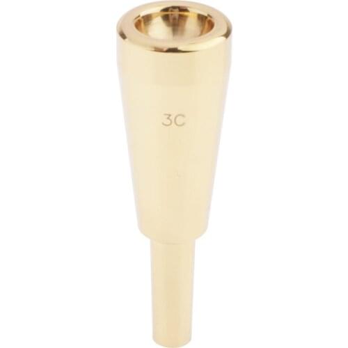 3C Size Instrument Accessory Trumpet Mouthpiece - Heavy Duty Gold Plated