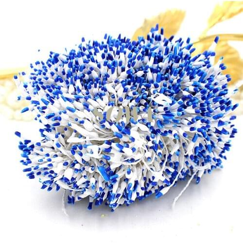 800pcs/Lot 1mm Dark Blue And White Colors Double Heads Flower Pistil Stamen For DIY Cake decoration Free Shipping