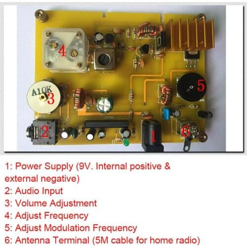 9V 2A DC Micro-Power Medium Wave Transmitter Board Assembled 530 ~ 1600KHZ For Testing Crystal Radio