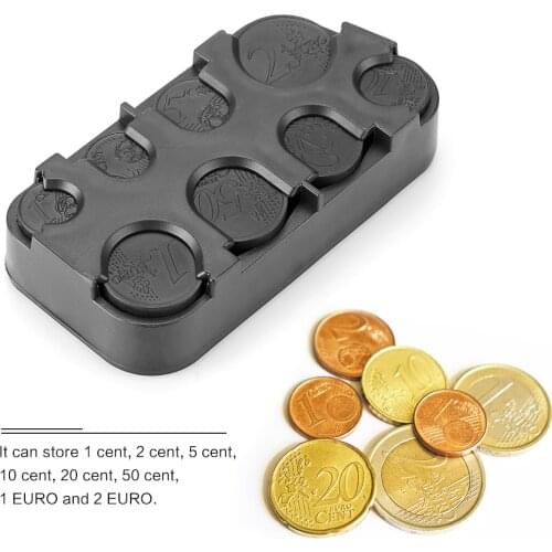Car Coin Holder For Euro Plastic Money Storage Box Container Dispenser Auto Seat Gap Pocket Organizer Piggy Bank Money Box 1Pcs