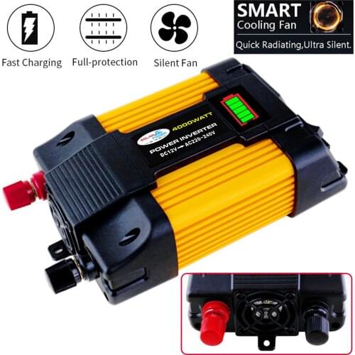 Peak 6000W 12V to 220V Car Inverter LED Display Dual USB Switching Power Converter Voltage Adapter Transformer