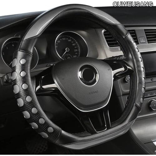 CUWEUSANG Geely Carbon Fiber Leather Car Steering Wheel Cover For Geely CK EC7 EC8 MK CK2 GC9 GC6 emgrand 7 X7 ec7 atlas MK