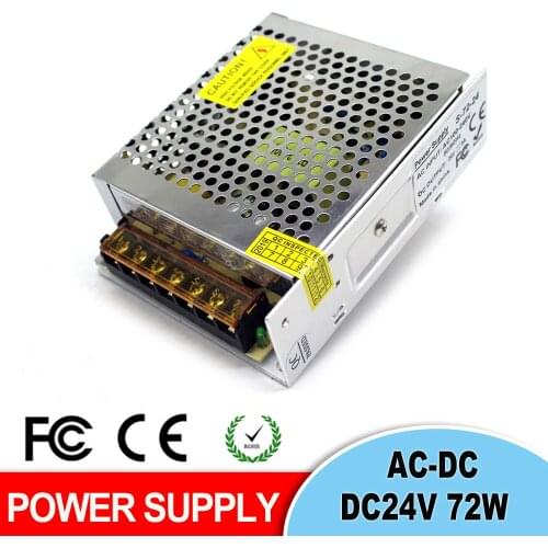 DC24V 3A 72W Voltage Transformer Switch Power Supply DC AC 24V Driver SMPS for Led Strip Led control Led switch LED display